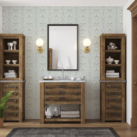Evangeline Wallpaper - Romantic Floral Stripe - by Trisha Patel - Loomwell Home Goods