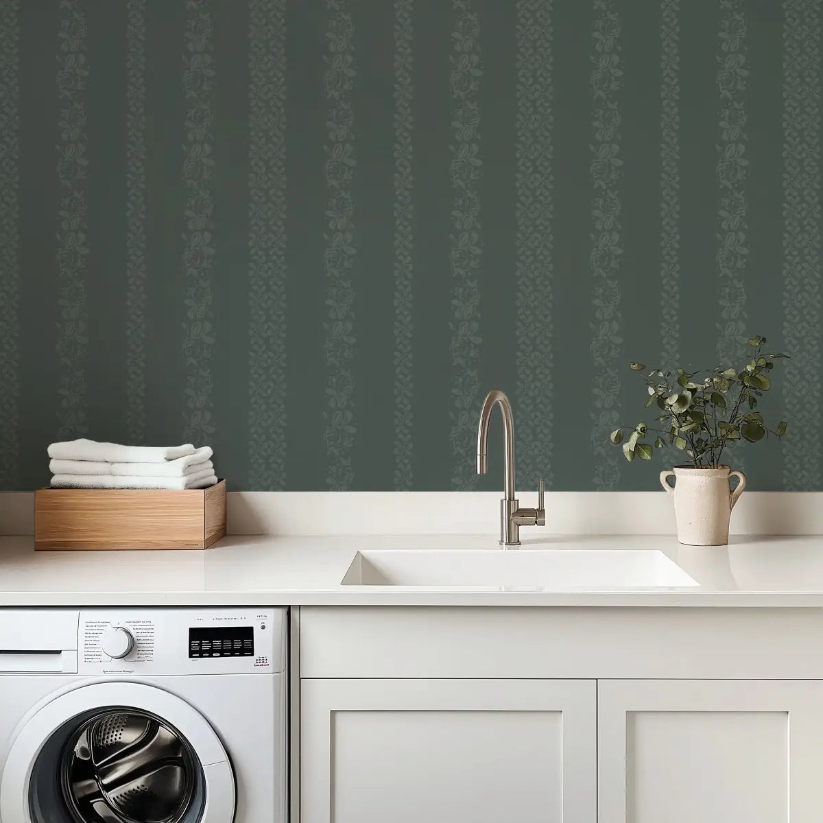 Evanthe Wallpaper - Sweetest Floral Stripe - by WabiSabi Pattern Studio - Loomwell Home Goods