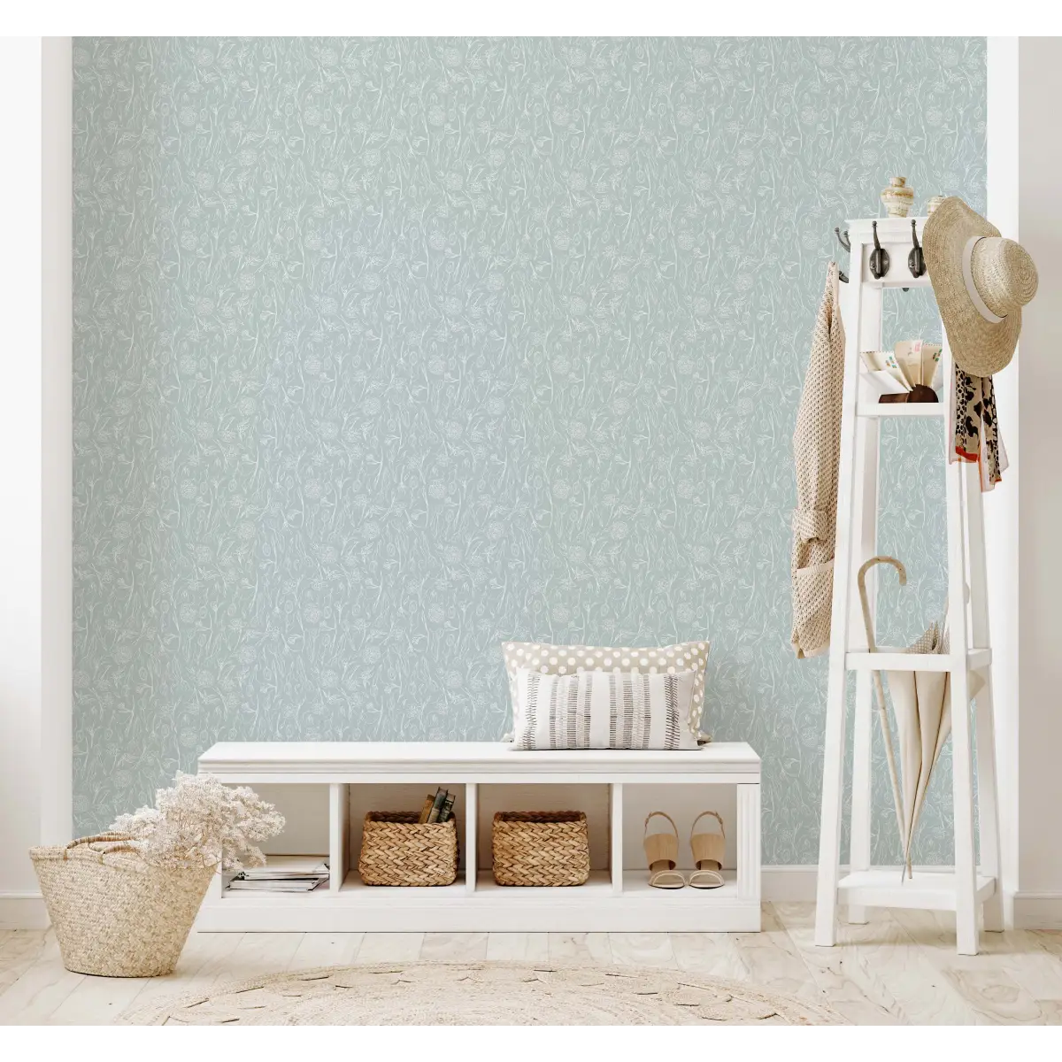 Eve Wallpaper - Pastel Tulips and Daffodils - by Melissa Johnson Design - Loomwell Home Goods