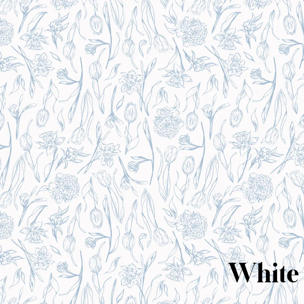 Eve Wallpaper - Pastel Tulips and Daffodils - by Melissa Johnson Design - Sample 1 foot by 1 foot / White - Loomwell