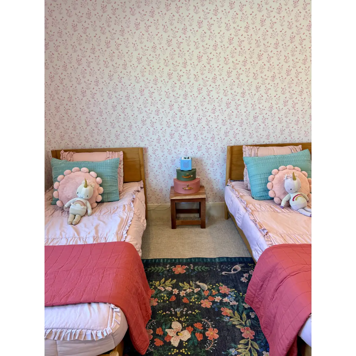 Ever Wallpaper - Poppies and Butterflies - by Anna Black Creative - Loomwell Home Goods