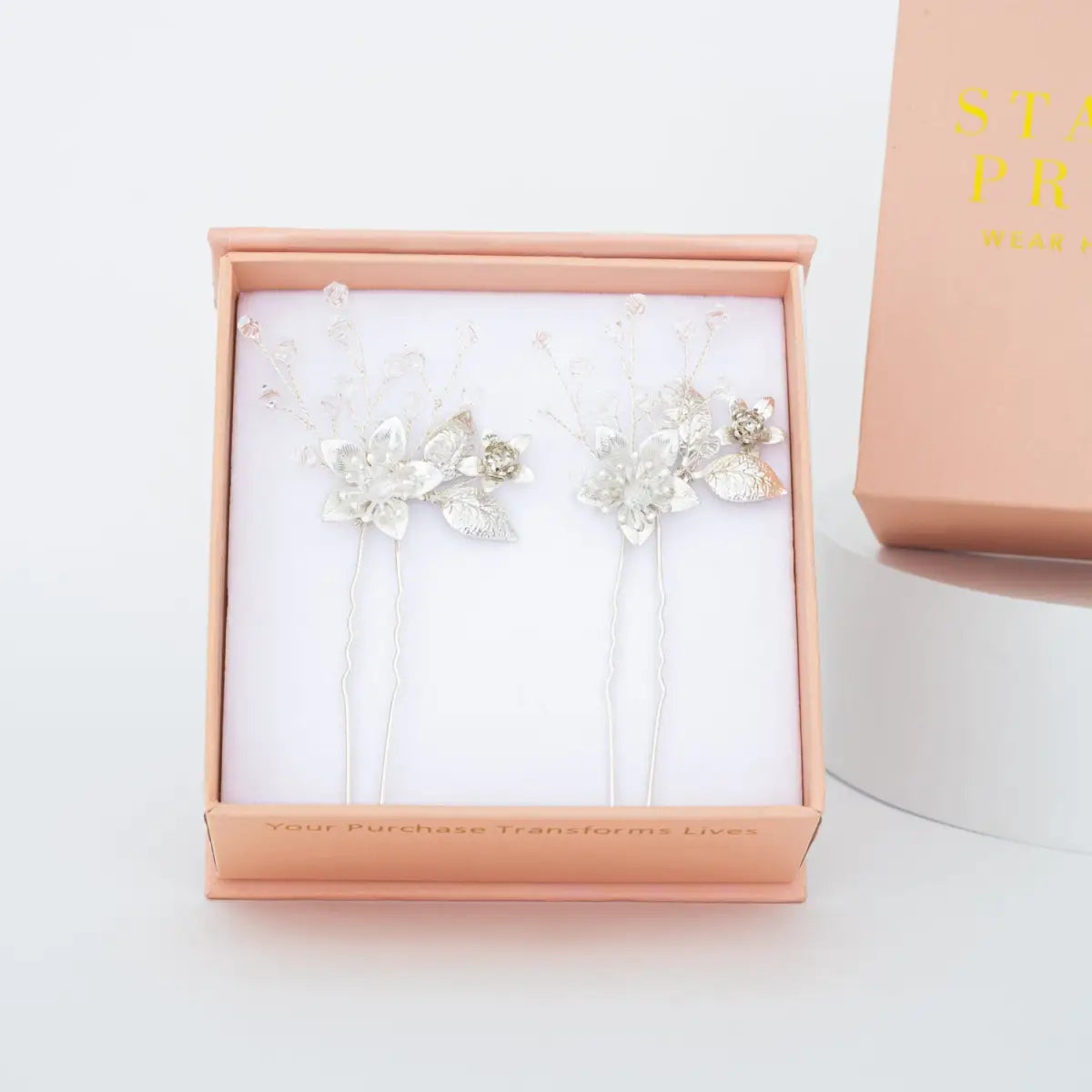Everly Crystal Hair Pins in Sterling Silver - Starfish Project