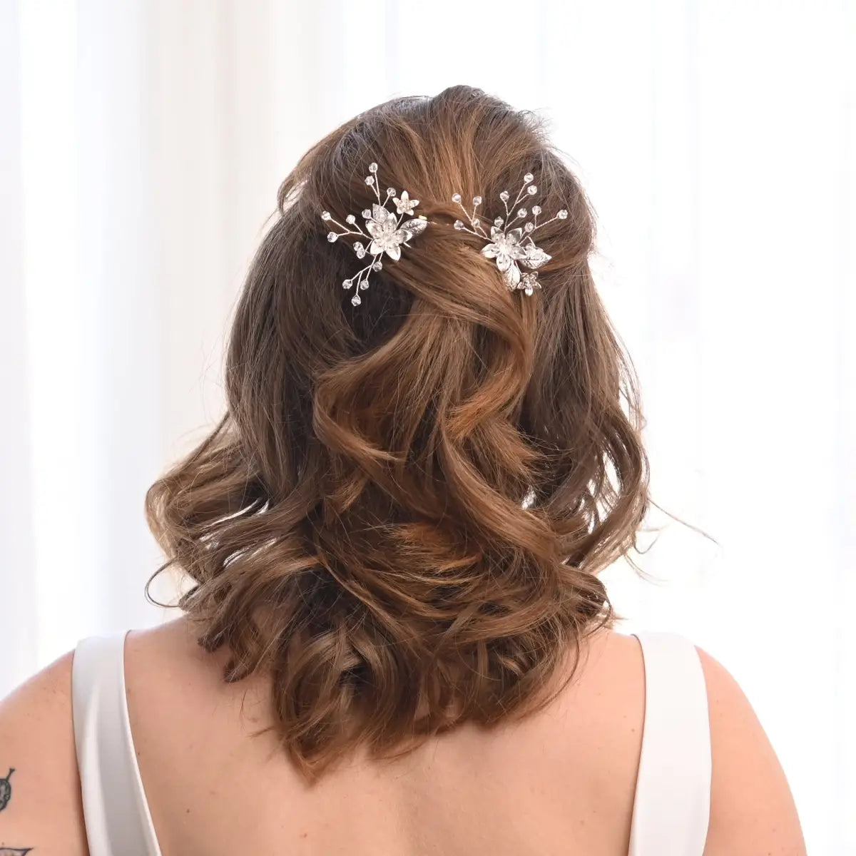 Everly Crystal Hair Pins in Sterling Silver - Starfish Project