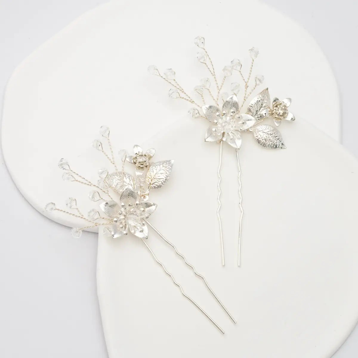 Everly Crystal Hair Pins in Sterling Silver - Starfish Project