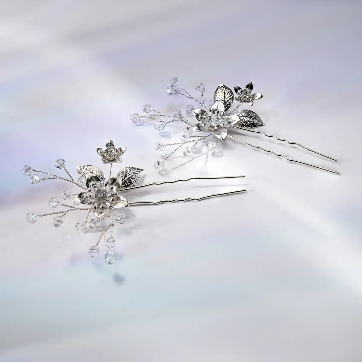 Everly Crystal Hair Pins in Sterling Silver - Starfish Project