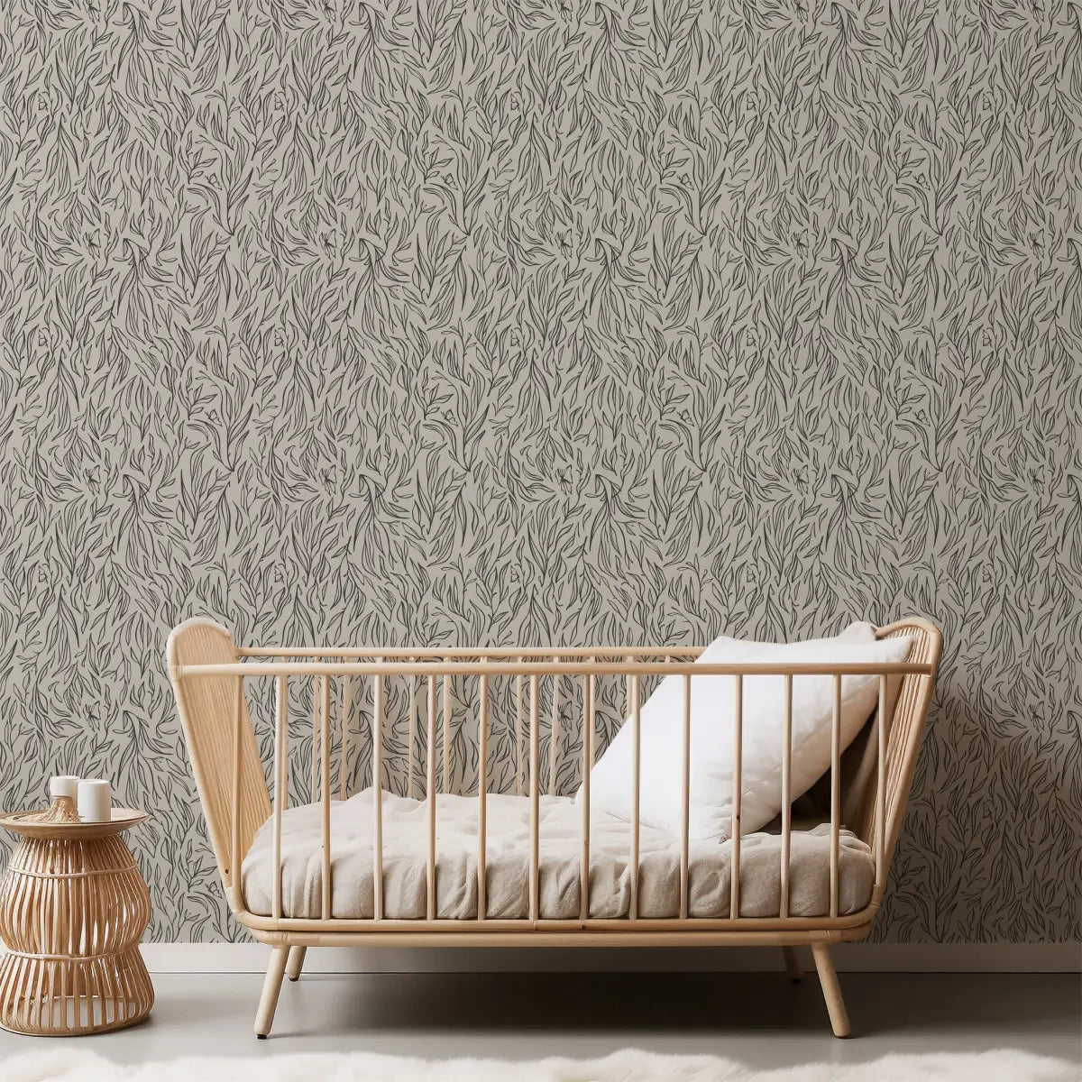 Everly Wallpaper - Subtle Leaves - by Erin Silliman Designs - Loomwell Home Goods