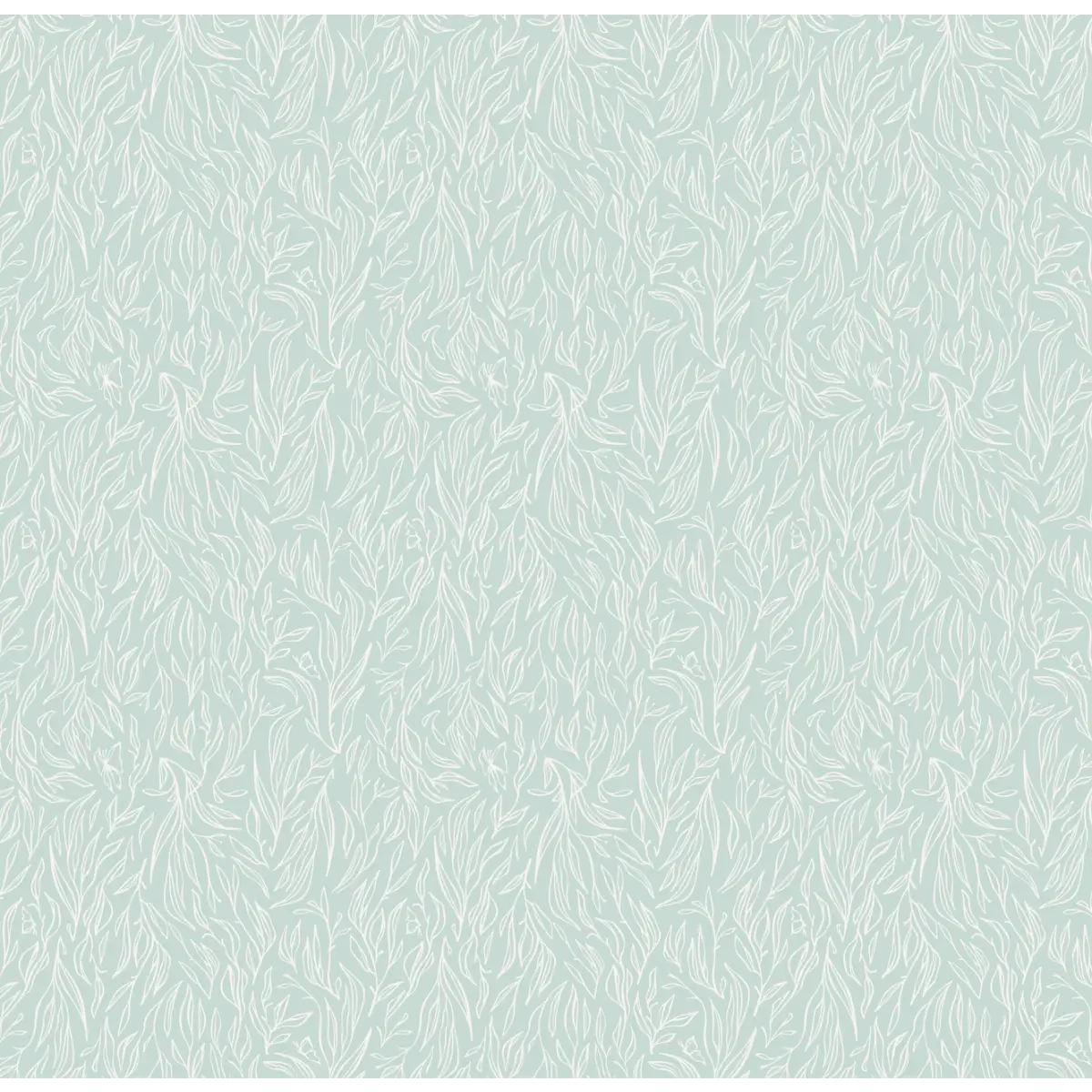 Everly Wallpaper - Subtle Leaves - by Erin Silliman Designs - Sample 1 foot by 1 foot / Aqua - Loomwell Home Goods