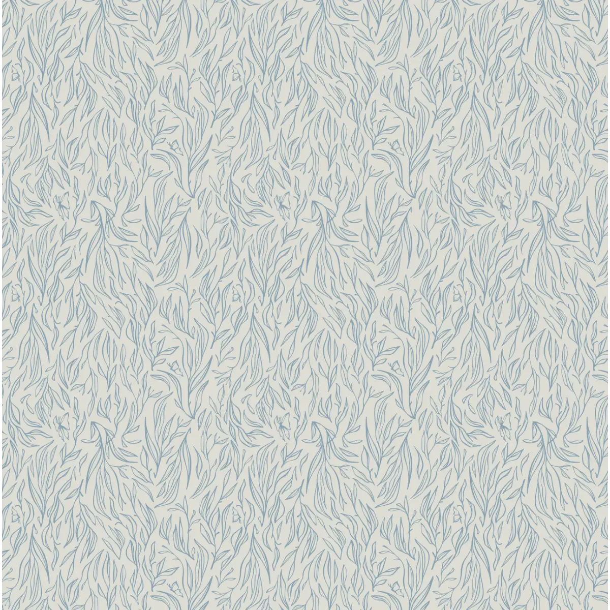 Everly Wallpaper - Subtle Leaves - by Erin Silliman Designs - Sample 1 foot by 1 foot / Blue - Loomwell Home Goods