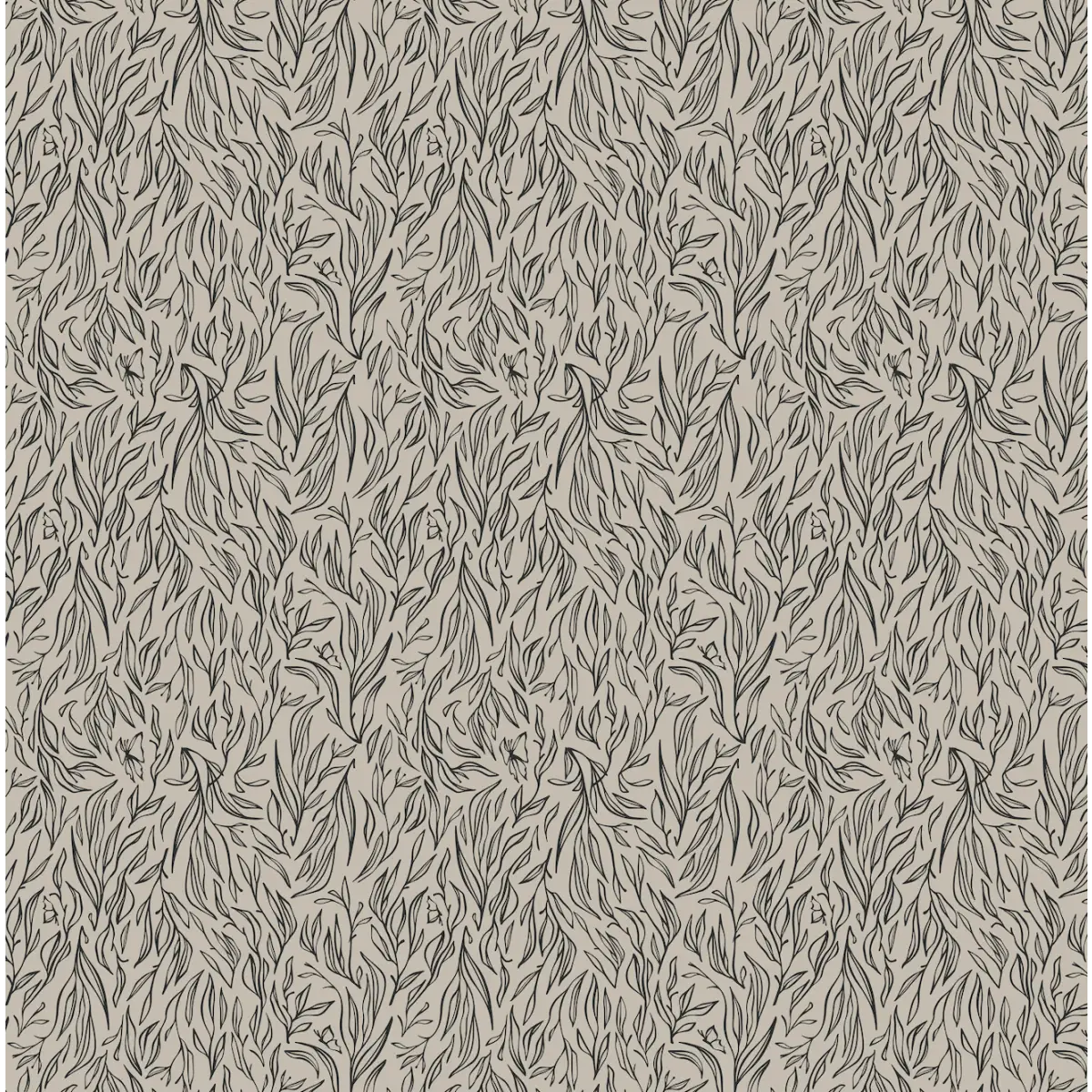 Everly Wallpaper - Subtle Leaves - by Erin Silliman Designs - Sample 1 foot by 1 foot / Taupe - Loomwell Home Goods