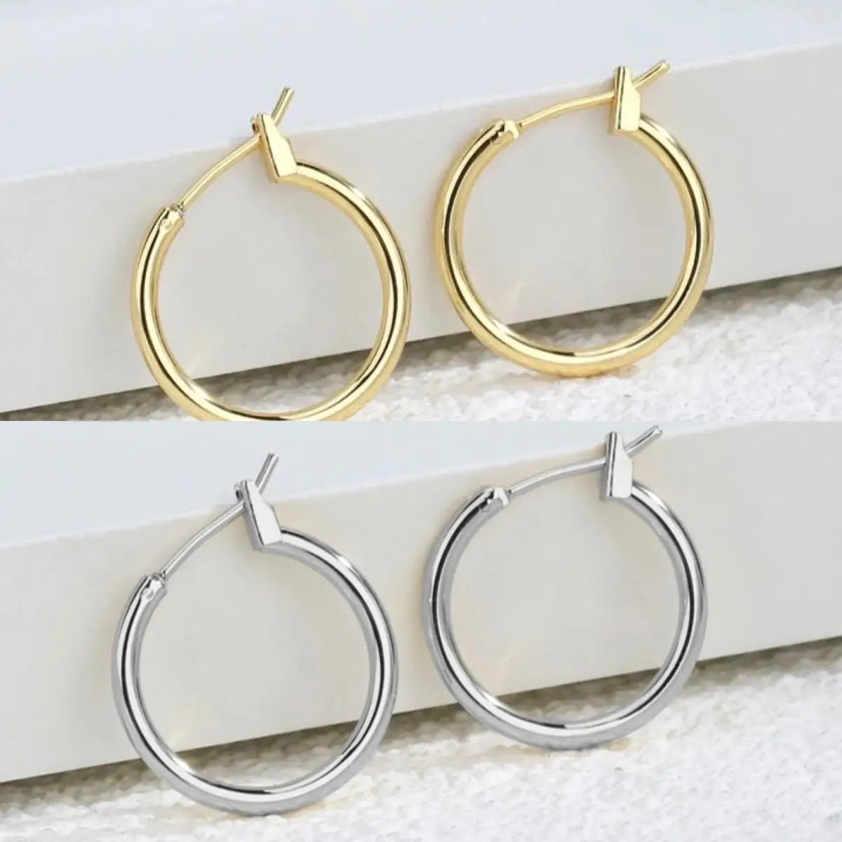 Everyday Hoop Earrings - Gold or Silver - Rooted Home Goods