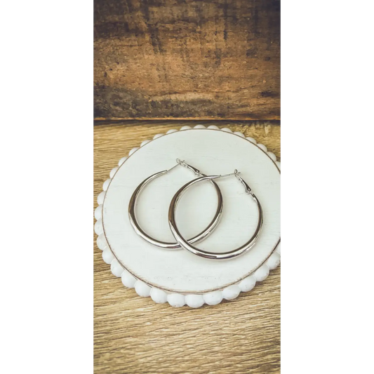 Everyday Large Hoop Earrings - Gold or Silver - Rooted Home Goods