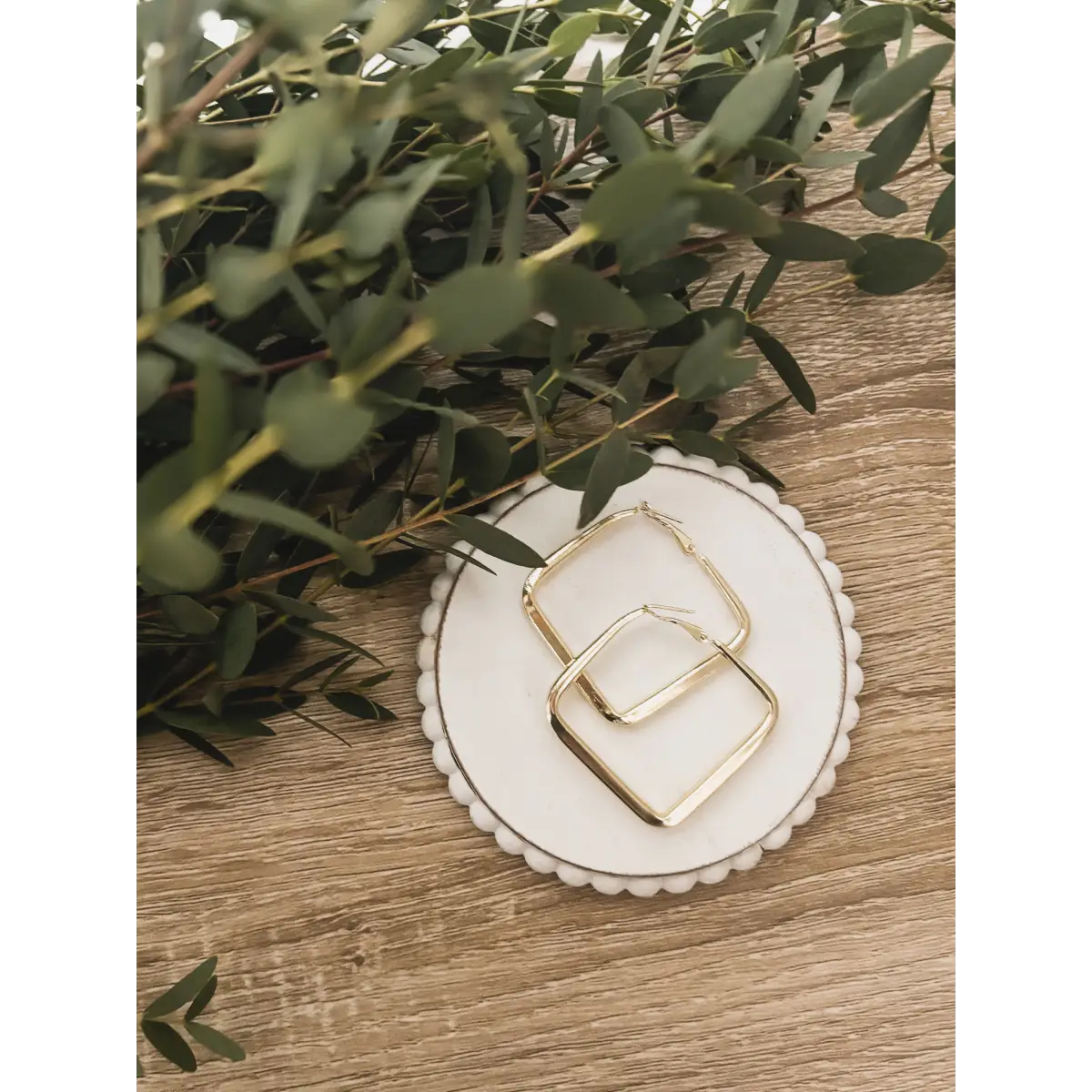 Everyday Square Hoop Earrings - Gold or Silver - Rooted Home Goods