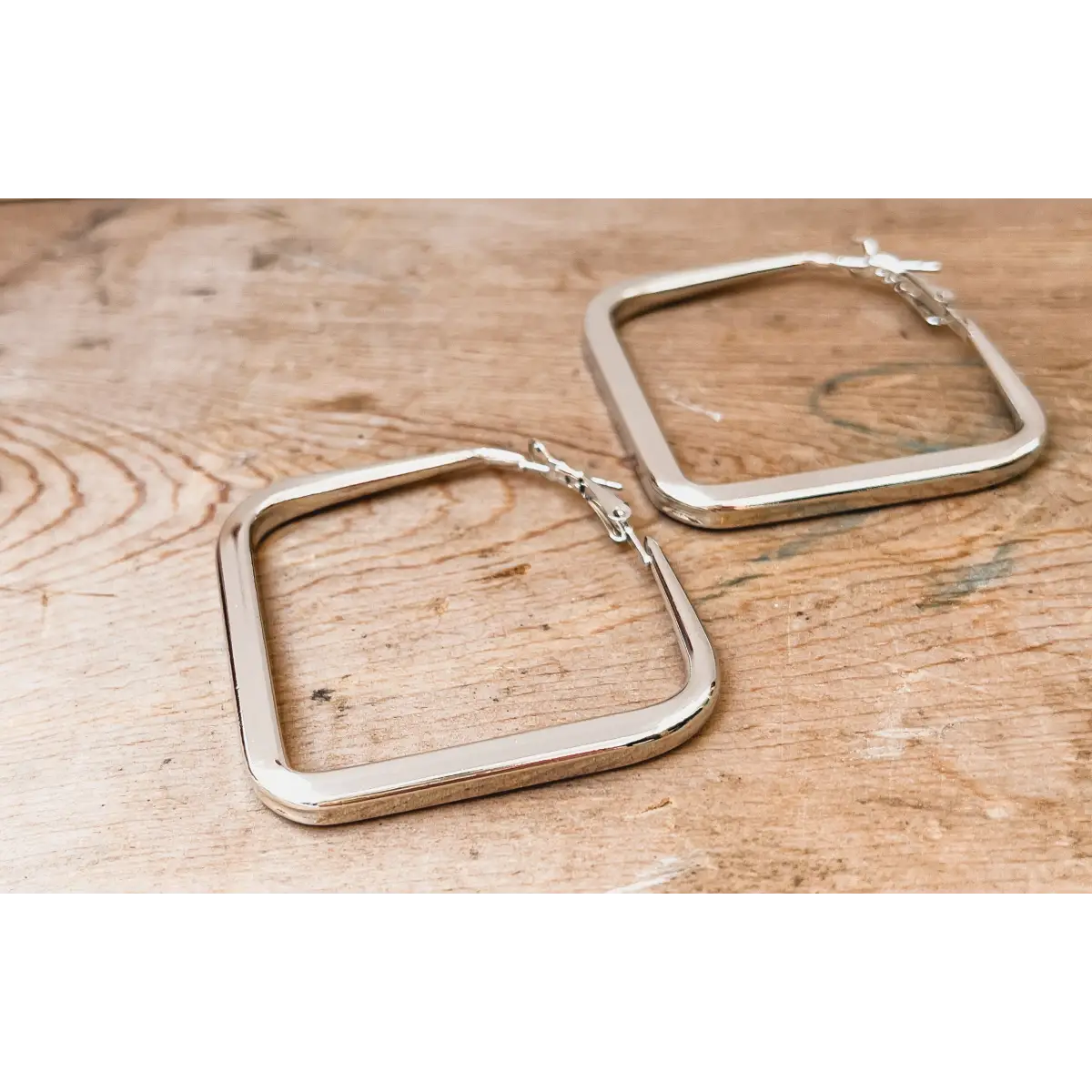 Everyday Square Hoop Earrings - Gold or Silver - Rooted Home Goods