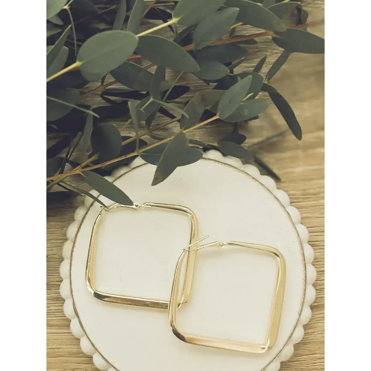 Everyday Square Hoop Earrings - Gold or Silver - Rooted Home Goods