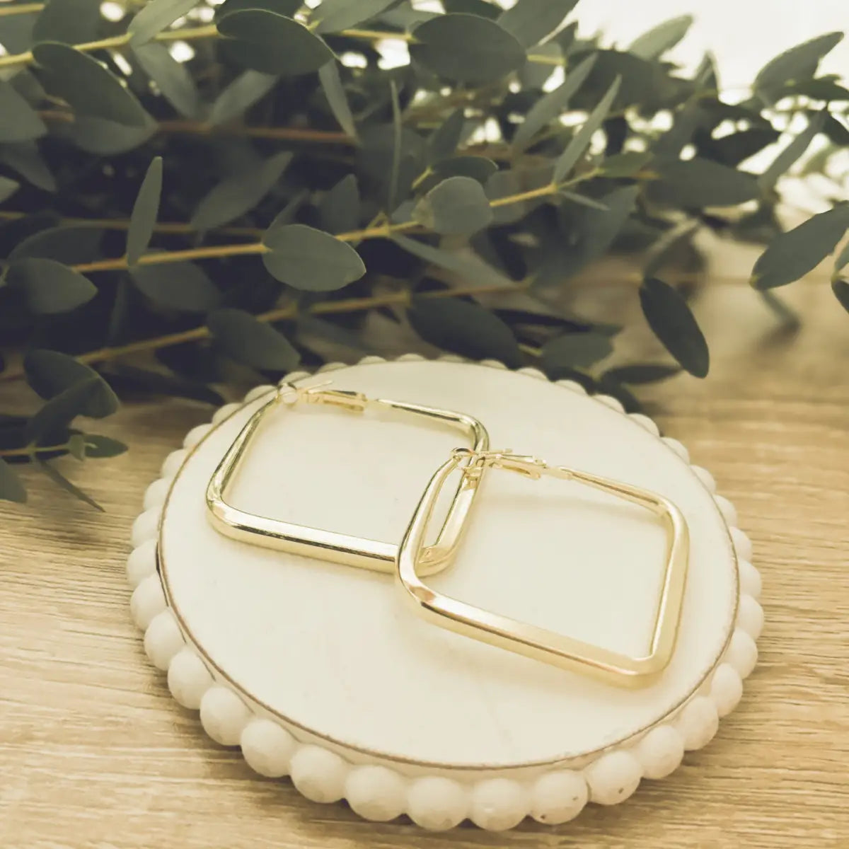 Everyday Square Hoop Earrings - Gold or Silver - Rooted Home Goods