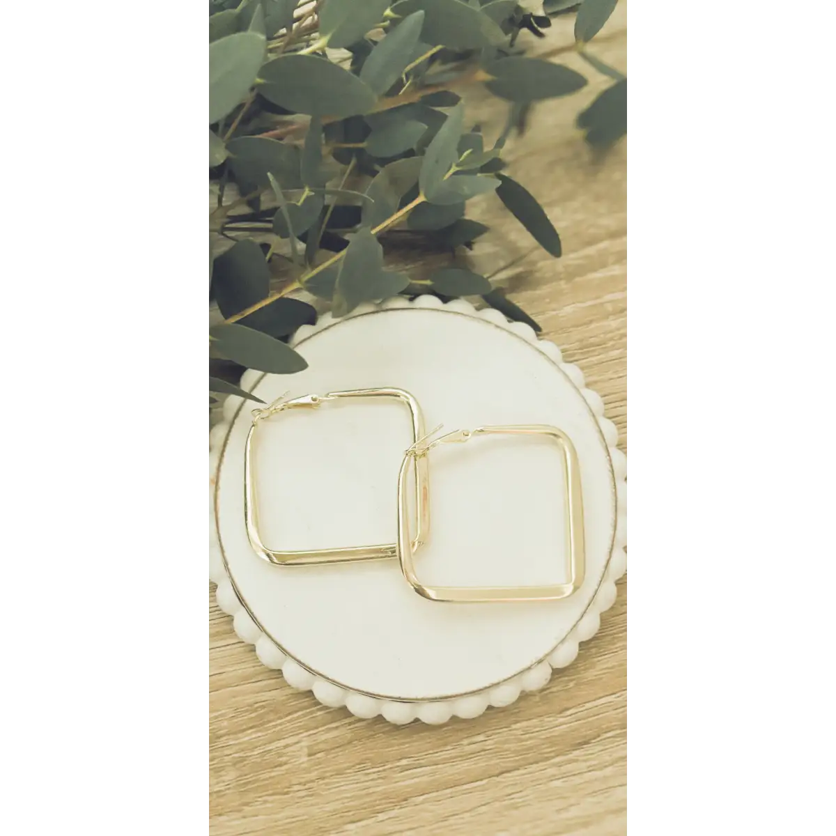 Everyday Square Hoop Earrings - Gold or Silver - Gold - Rooted Home Goods