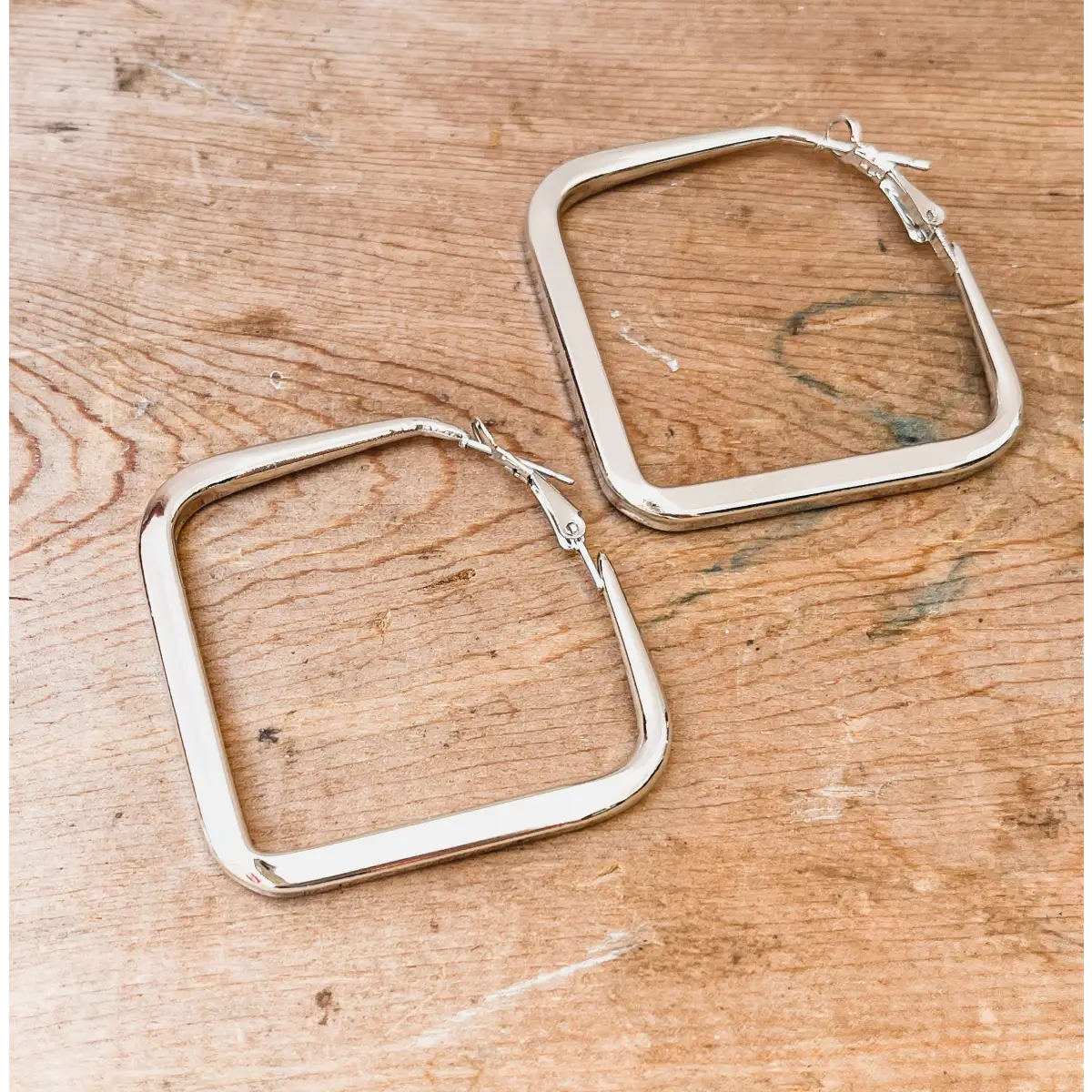 Everyday Square Hoop Earrings - Gold or Silver - Rooted Home Goods