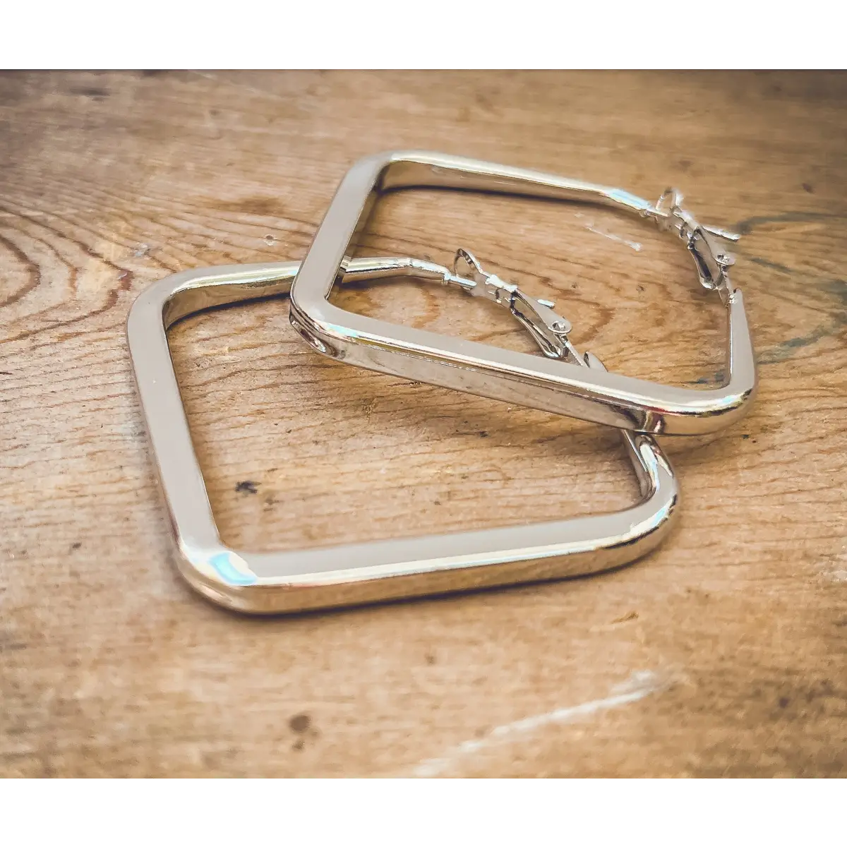 Everyday Square Hoop Earrings - Gold or Silver - Rooted Home Goods