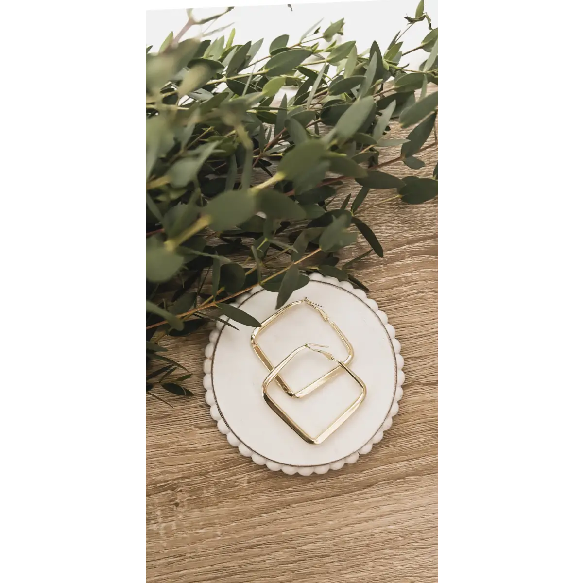 Everyday Square Hoop Earrings - Gold or Silver - Rooted Home Goods