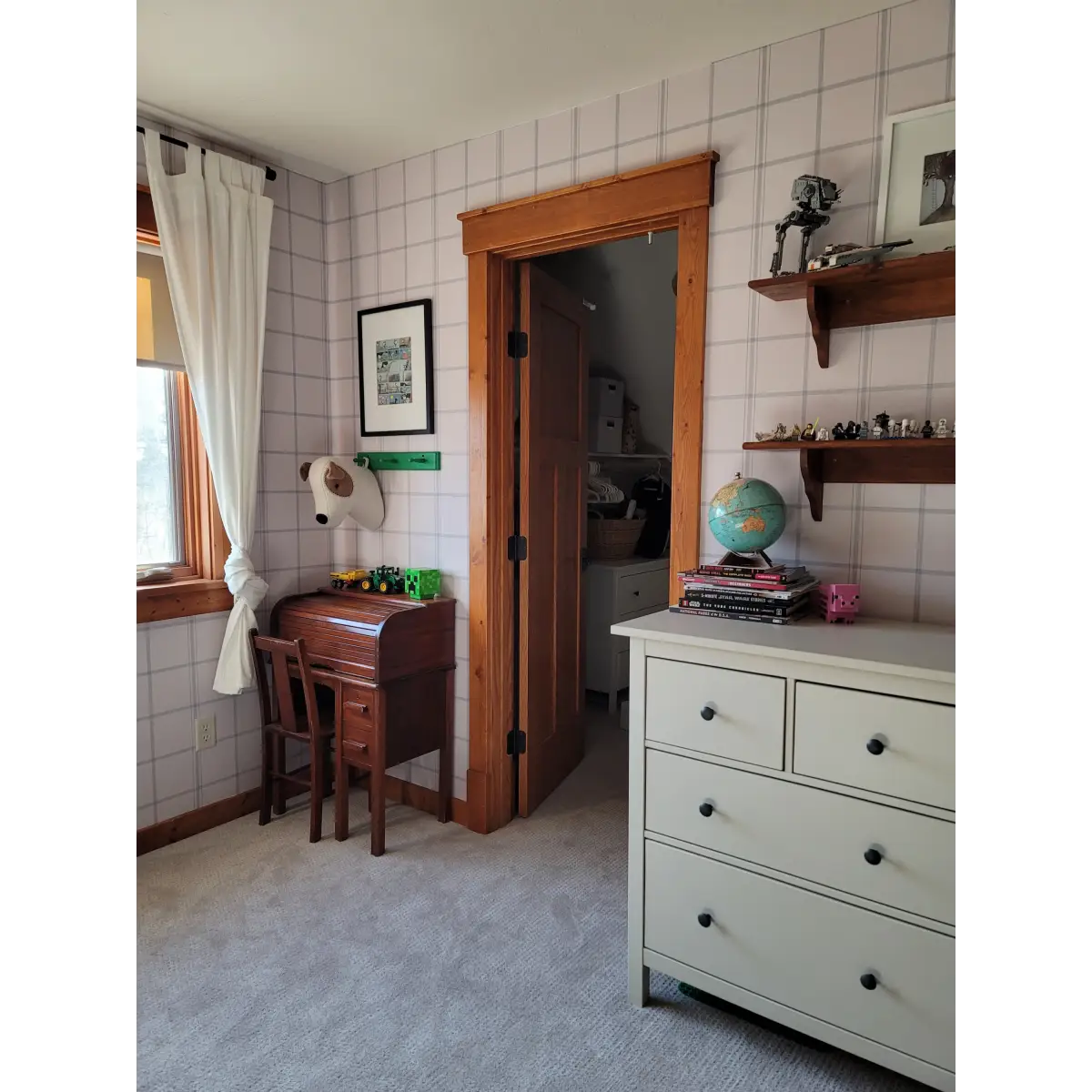 Ezra Wallpaper - Subtle Large Scale Check - by Fox and Pebble - Loomwell Home Goods