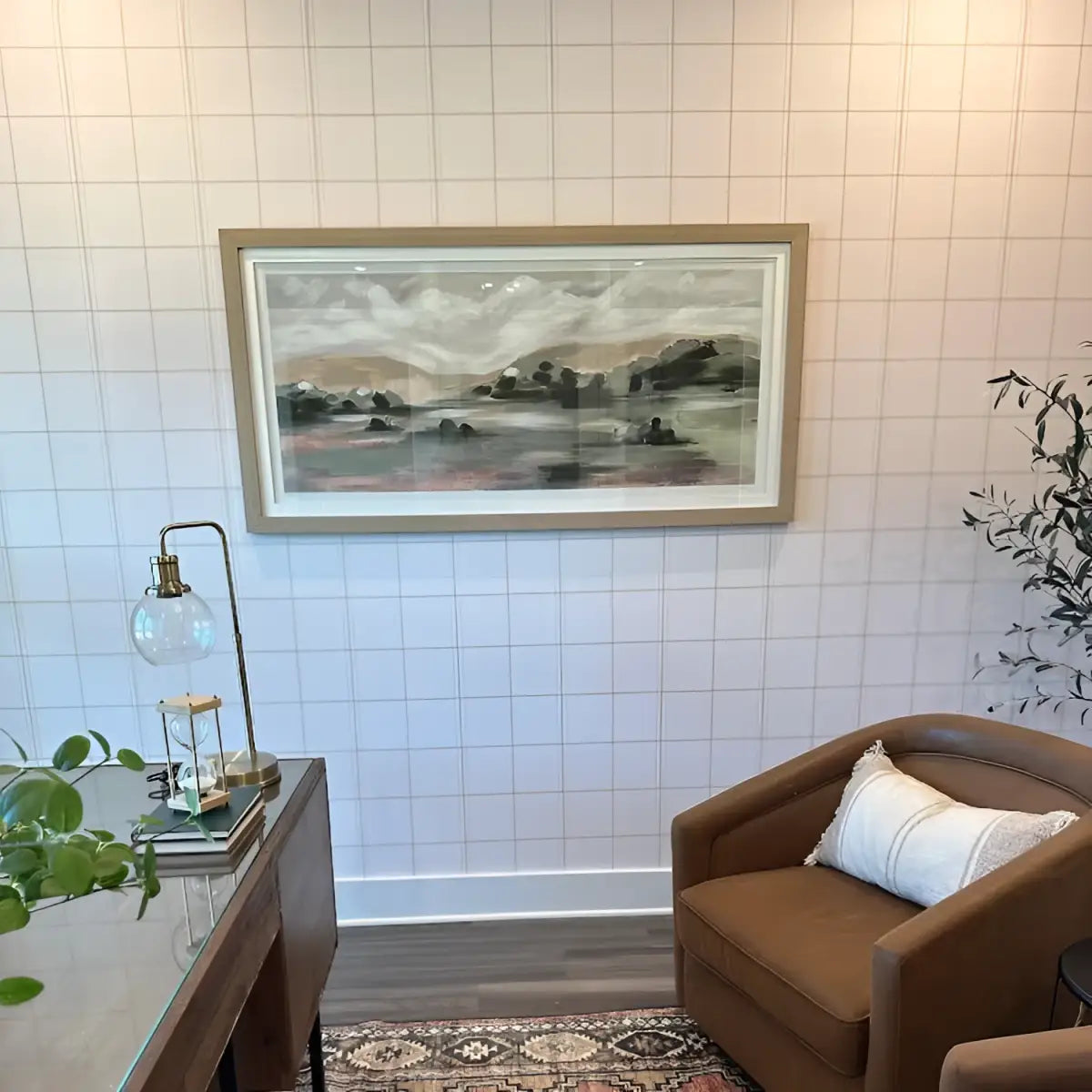 Ezra Wallpaper - Subtle Large Scale Check - by Fox and Pebble - Loomwell Home Goods