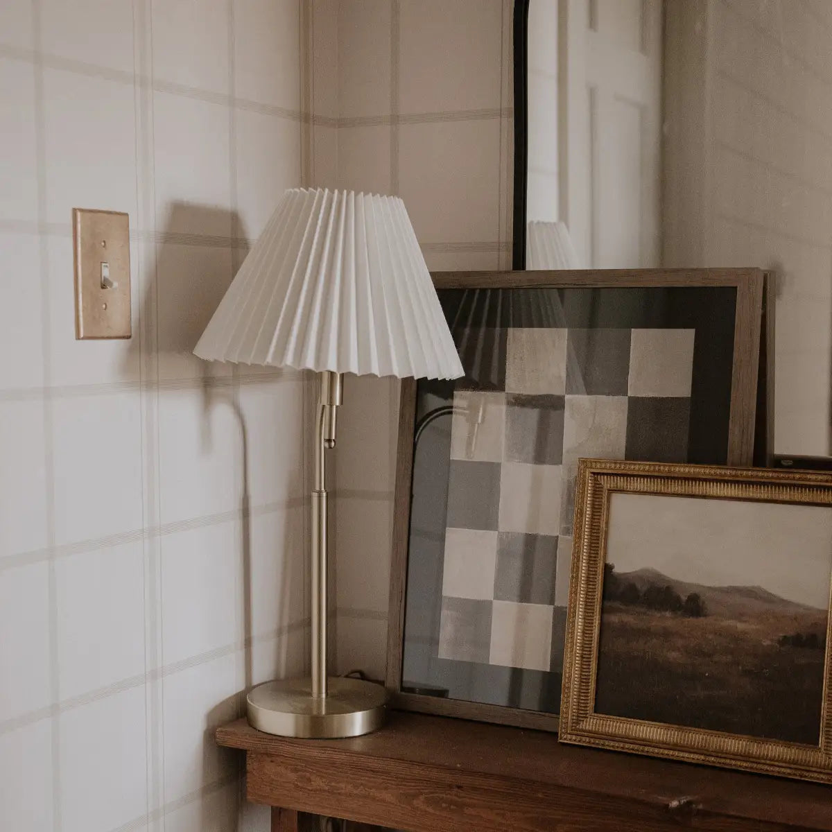 Ezra Wallpaper - Subtle Large Scale Check - by Fox and Pebble - Loomwell Home Goods