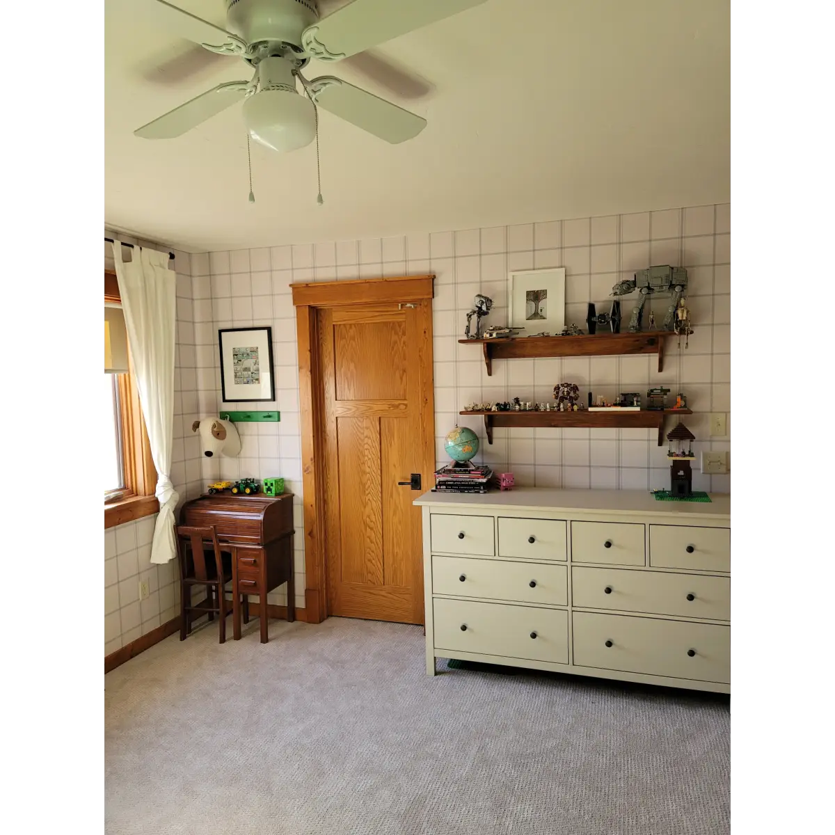 Ezra Wallpaper - Subtle Large Scale Check - by Fox and Pebble - Loomwell Home Goods