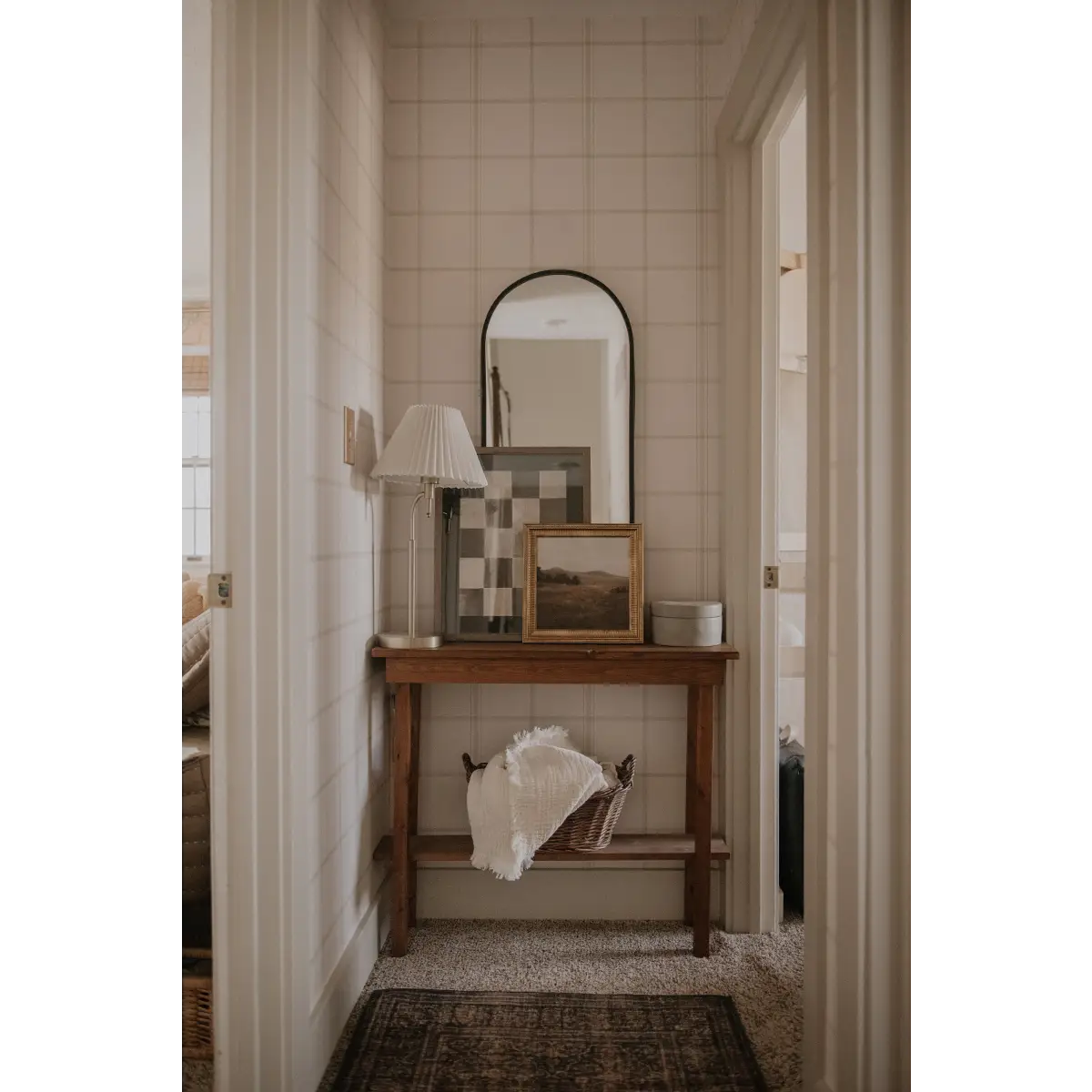 Ezra Wallpaper - Subtle Large Scale Check - by Fox and Pebble - Loomwell Home Goods