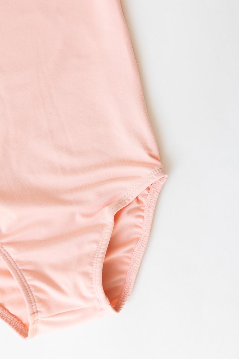 Peach S/S Flutter Sleeve Leotard