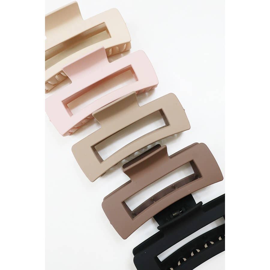 Large Matte Rectangle Hair Clip Claw - Love and Repeat