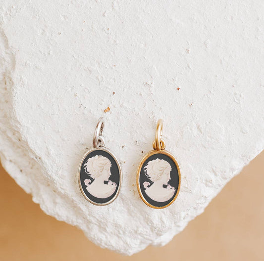 Cameo Charm or Pendant - Gold Silver