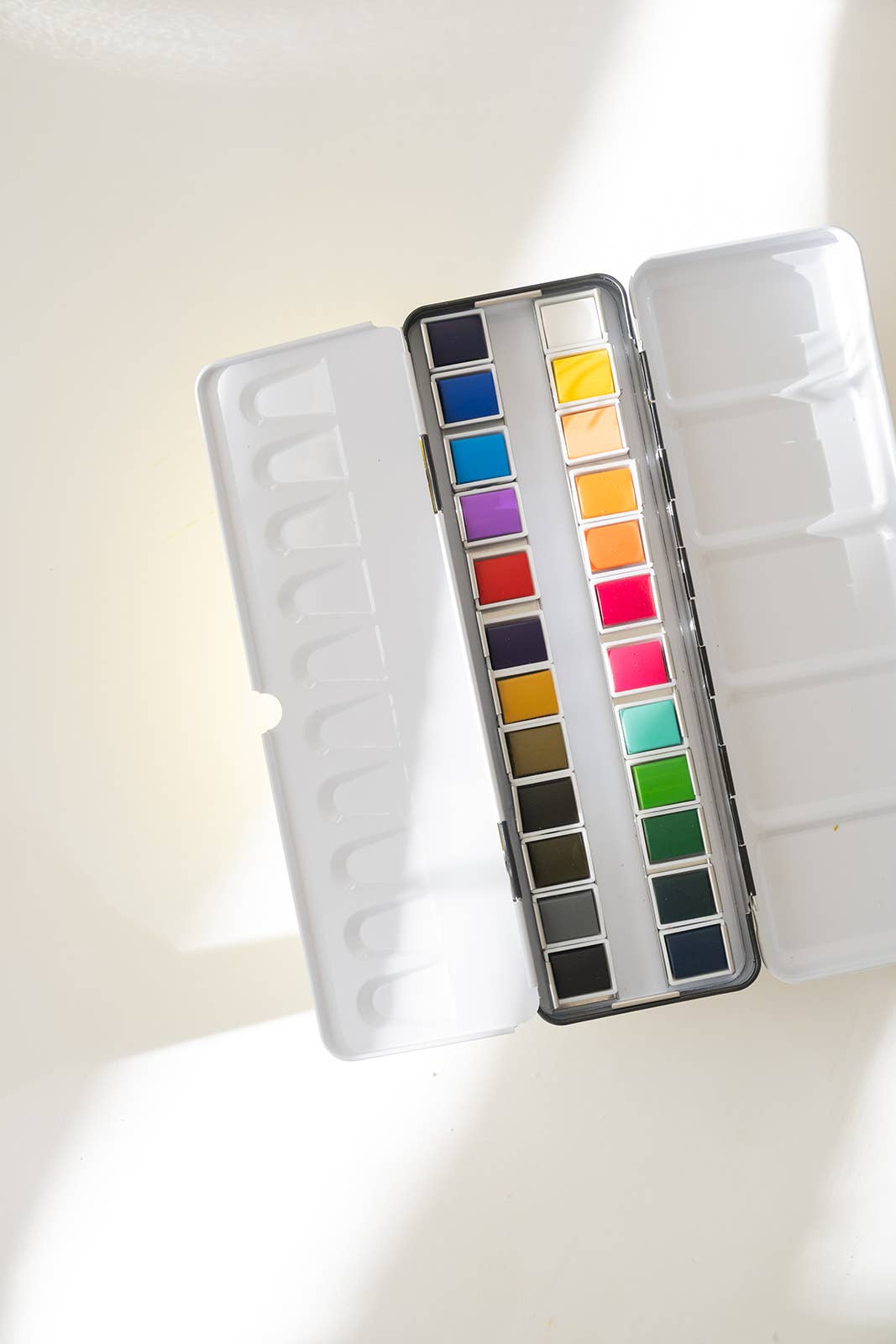 Watercolor Paint Palette - 24 Color Tin with Brush