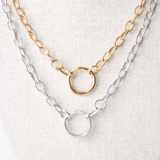 Circle Charm Necklace - Gold Silver