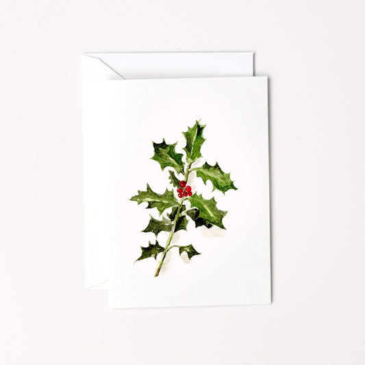 Christmas Mini Notecard - Holly - emily lex studio