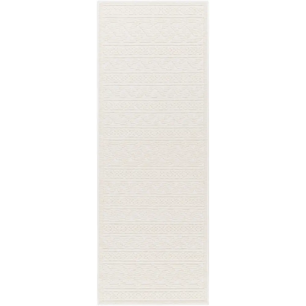 Fadey White Textured Washable Rug - 2’7’’ x 7’2’’ Runner - Boutique Rugs
