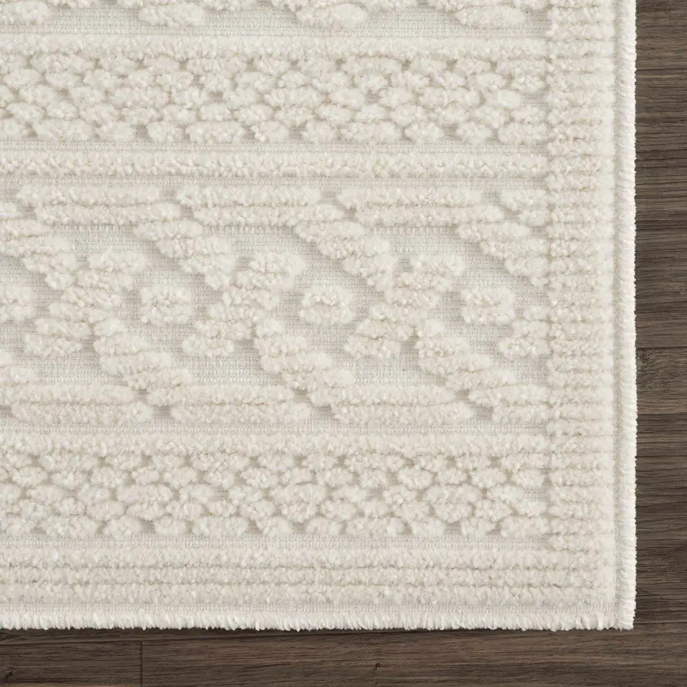Fadey White Textured Washable Rug - Boutique Rugs