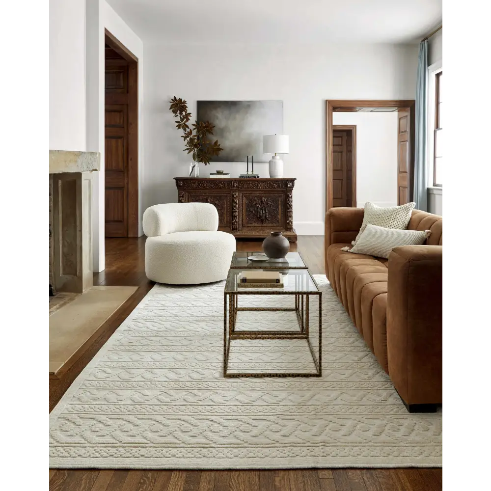 Fadey White Textured Washable Rug - Boutique Rugs