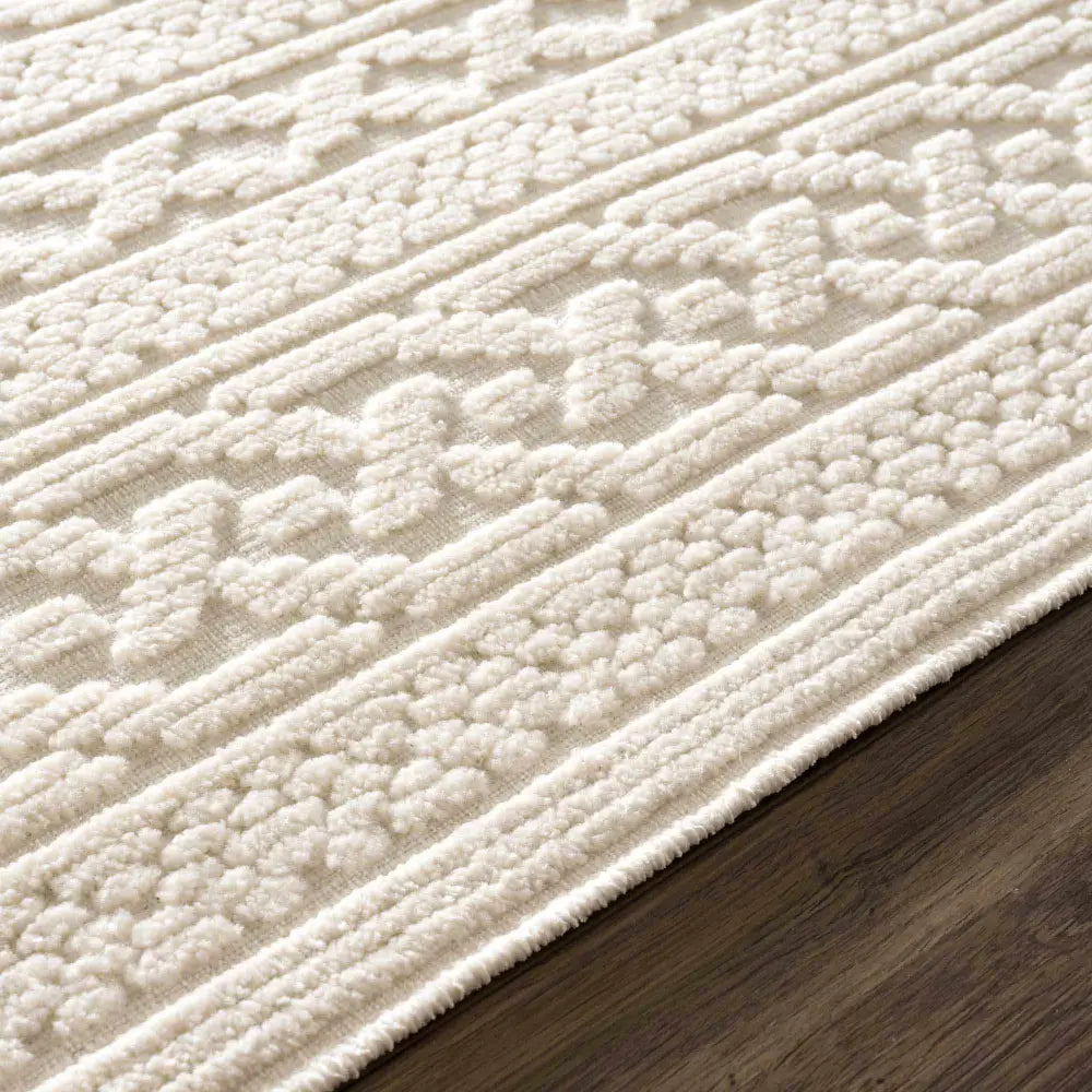 Fadey White Textured Washable Rug - Boutique Rugs