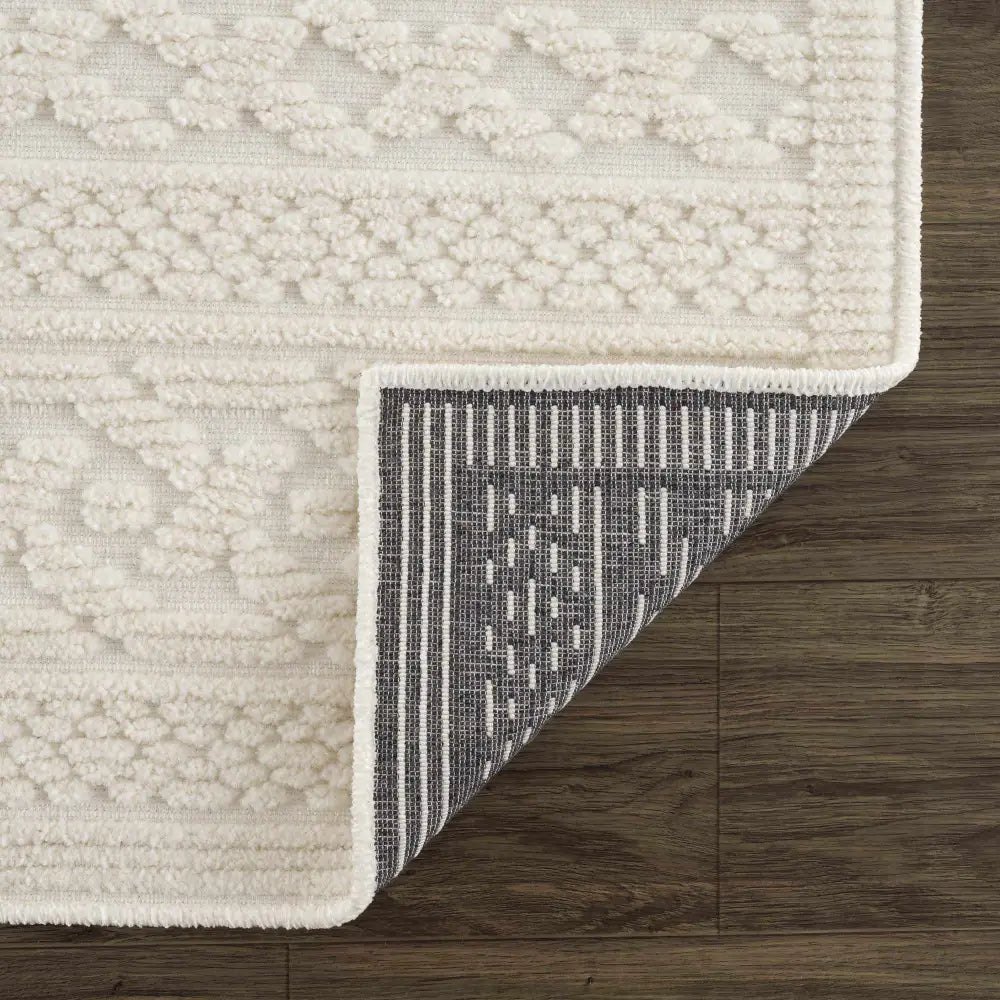 Fadey White Textured Washable Rug - Boutique Rugs