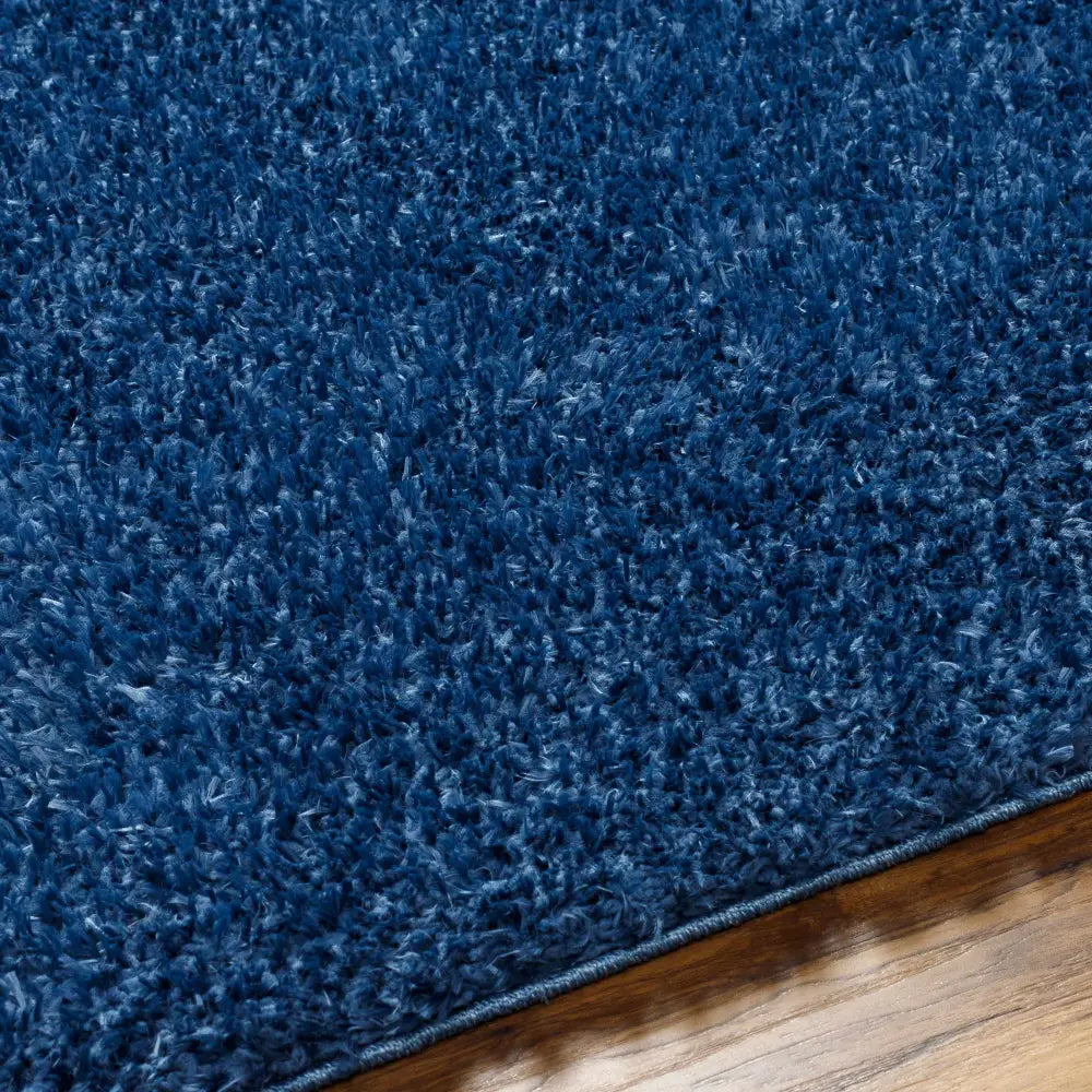 Faina Solid Dark Blue Shag Rug Washable - 4’ x 5’7’’ Rectangle - Boutique Rugs