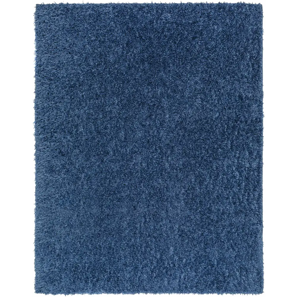 Faina Solid Dark Blue Shag Rug Washable - 5’3’’ x 7’ Rectangle - Boutique Rugs