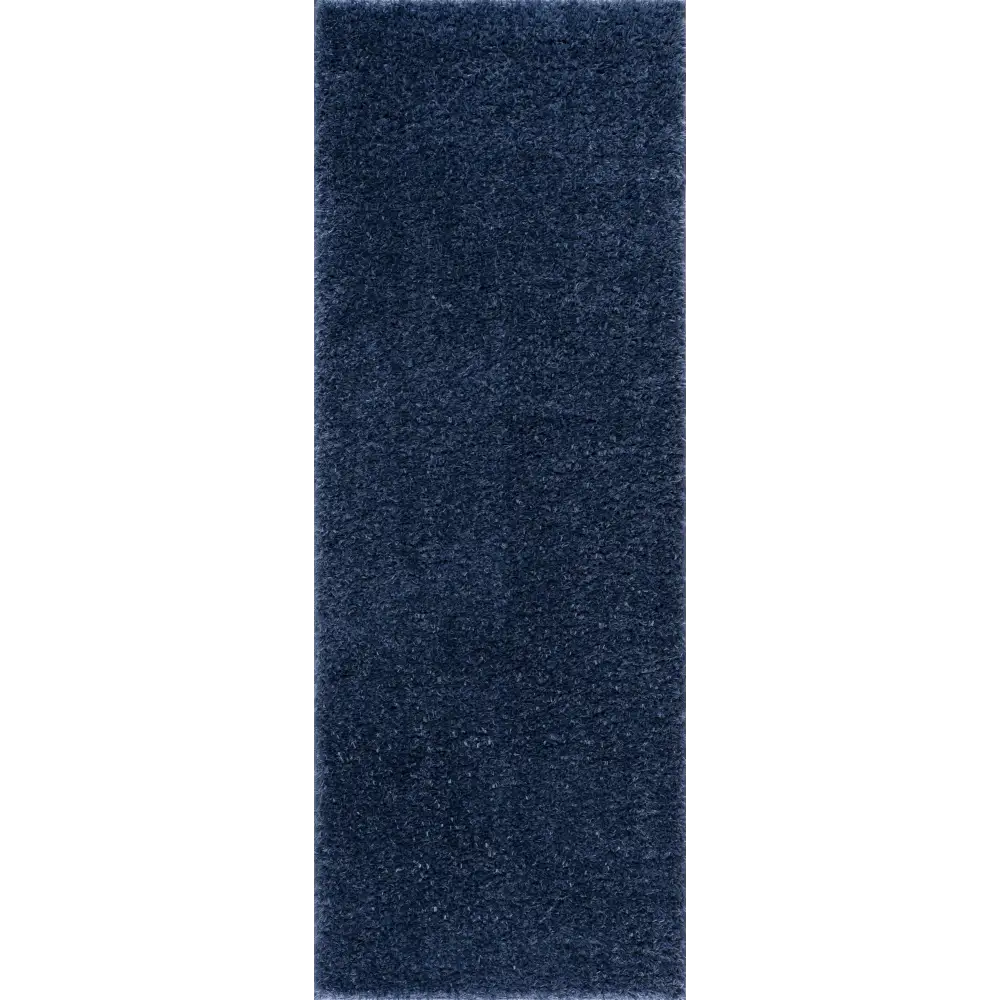 Faina Solid Dark Blue Shag Rug Washable - Boutique Rugs