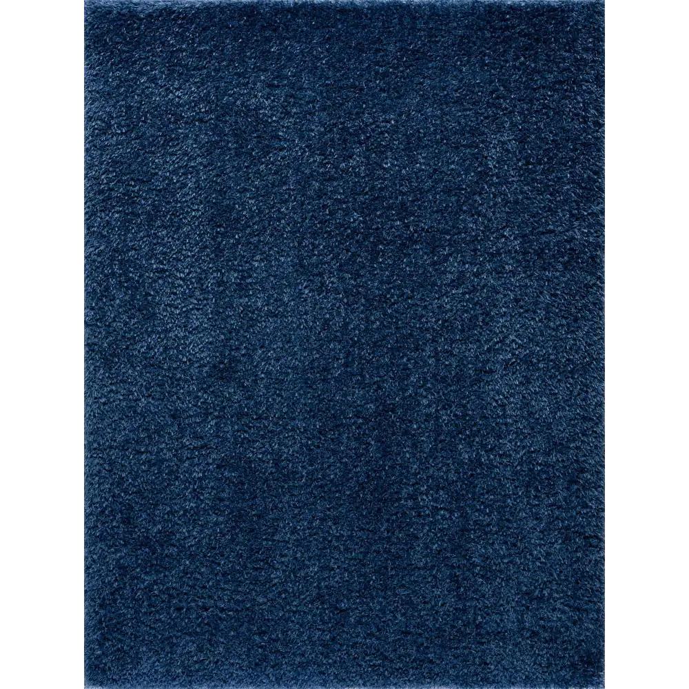 Faina Solid Dark Blue Shag Rug Washable - Boutique Rugs