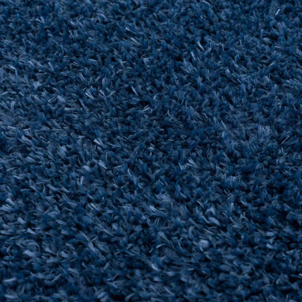 Faina Solid Dark Blue Shag Rug Washable - Boutique Rugs