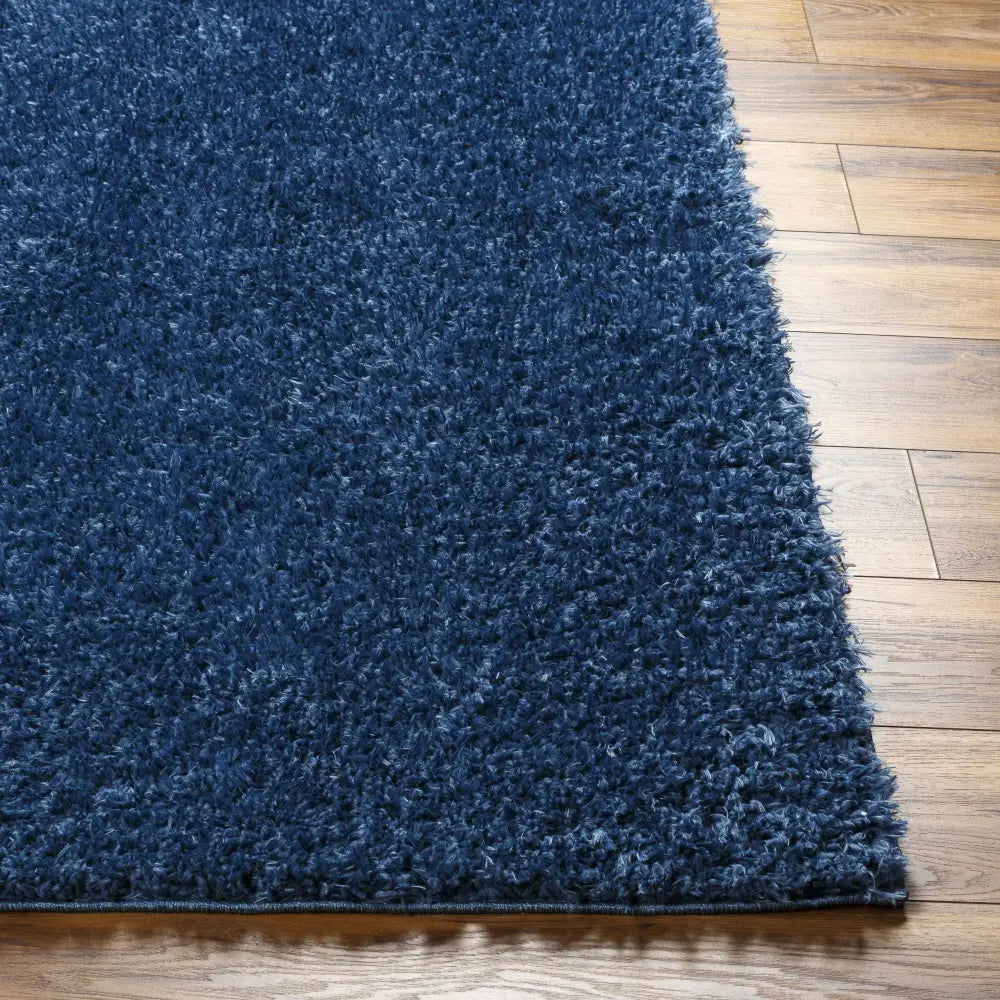 Faina Solid Dark Blue Shag Rug Washable - Boutique Rugs