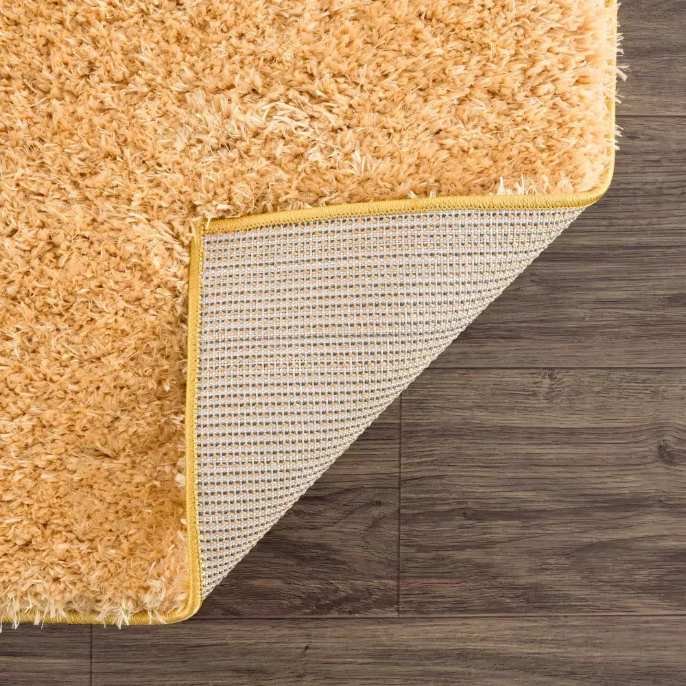 Faina Solid Gold Shag Rug Washable - Boutique Rugs