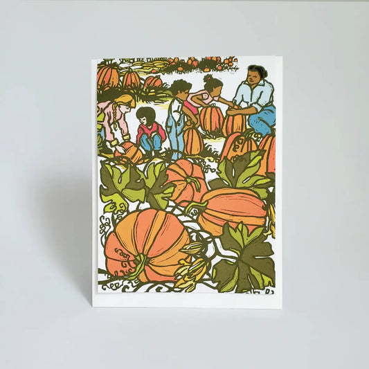 Fall Greeting Card - Pumpkin Family - Little Green