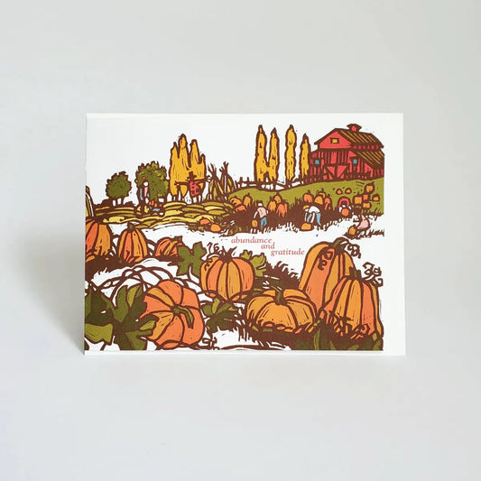Fall Greeting Card - Pumpkin Patch - Little Green
