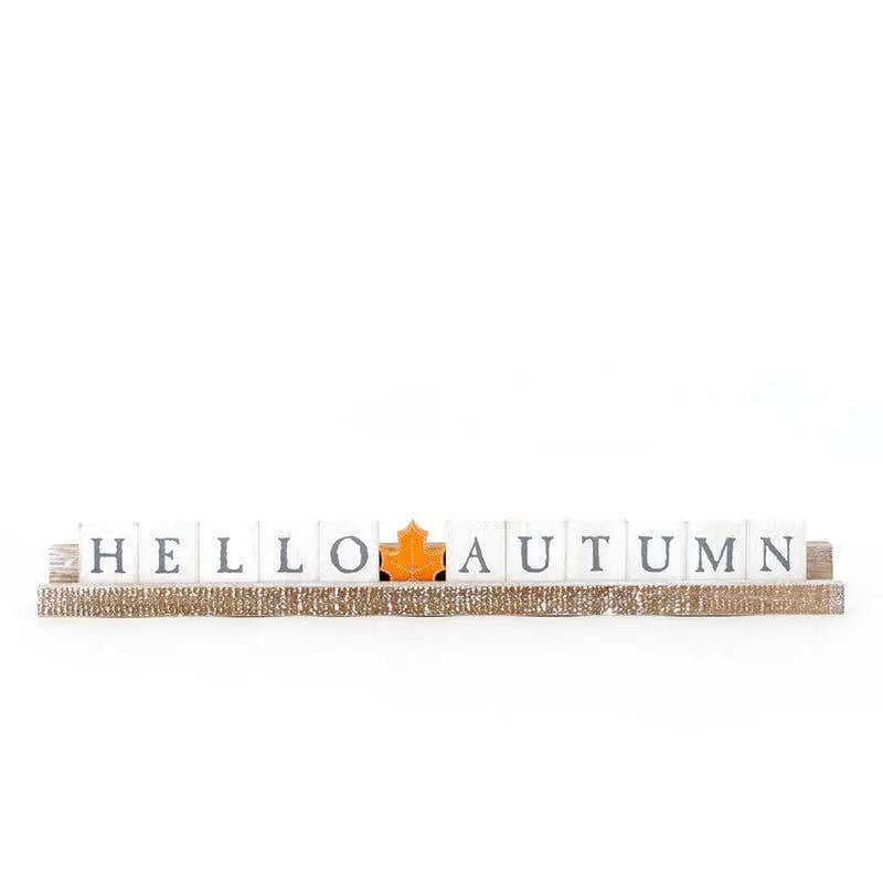 Fall HELLO AUTUMN Letter Board Kit - letter tiles and 20’’ ledgie - Adams & Co.