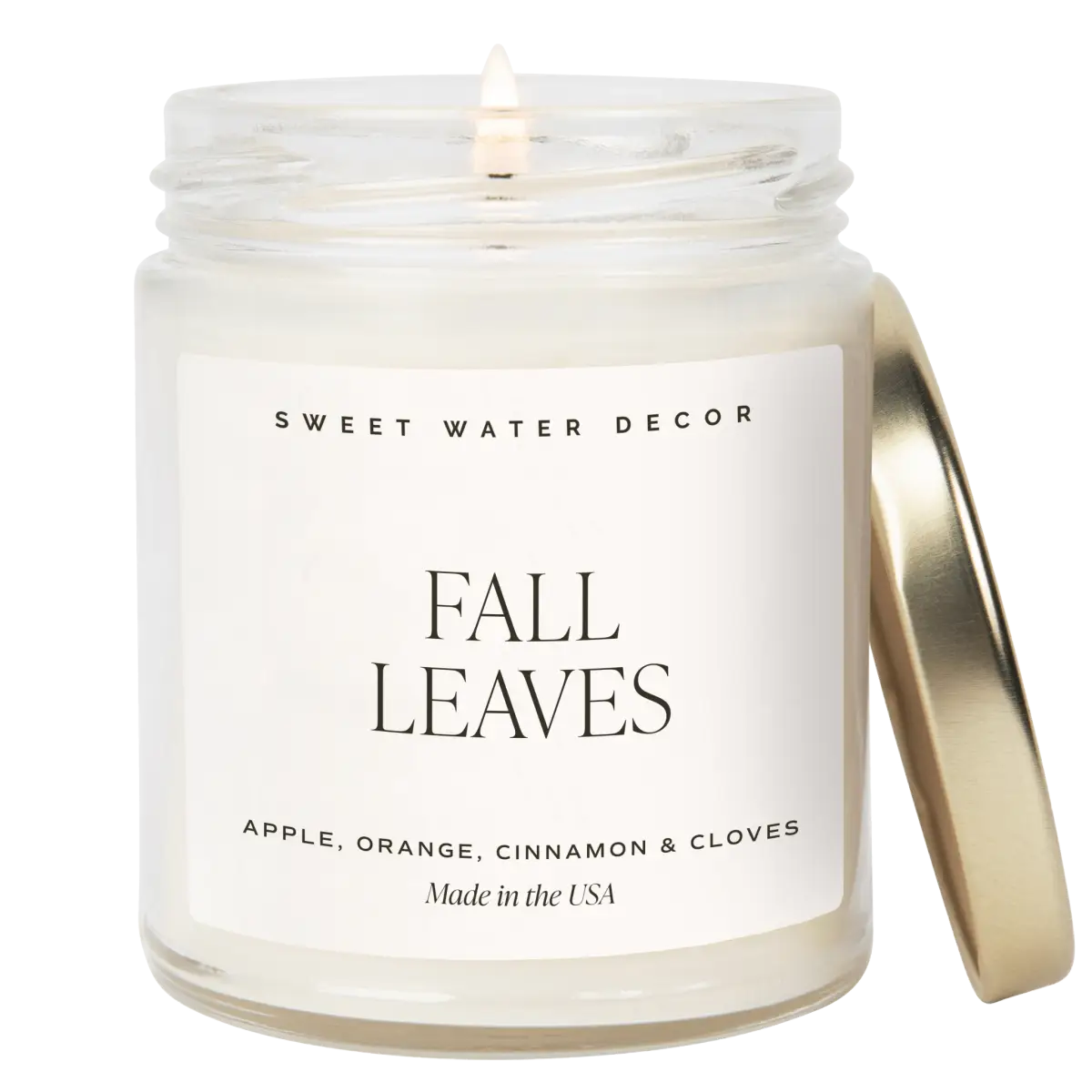 Fall Leaves Soy Candle - Clear Jar - 9 oz - Sweet Water Decor